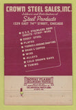 Matchbook Cover - Crown Steel Sales Chicago IL WEAR 40 Strike