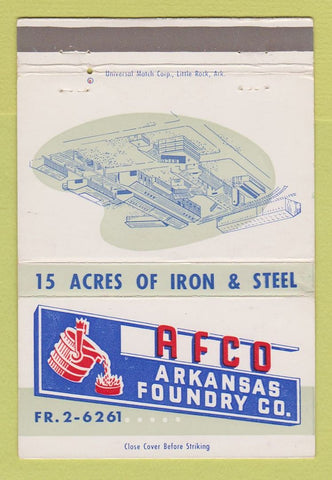Matchbook Cover - AFCO Arkansas Foundry Little Rock AR WEAR 40 Strike