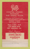 Matchbook Cover - Pal's Restaurant Fort Lauderdale FL WORN 36 Strike
