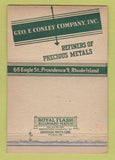 Matchbook Cover - Geo Conley Silver Gold Refiner Providence RI WEAR 40 Strike