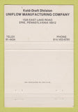 Matchbook Cover - Kold Draft Ice Erie PA Uniflow 40 Strike