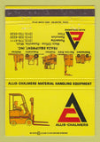Matchbook Cover - Allis Chalmers Fork Lifts Flint Romulus Roseville MI 40 Strike