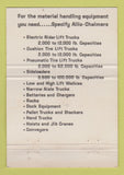 Matchbook Cover - Allis Chalmers Fork Lifts Flint Romulus Roseville MI 40 Strike