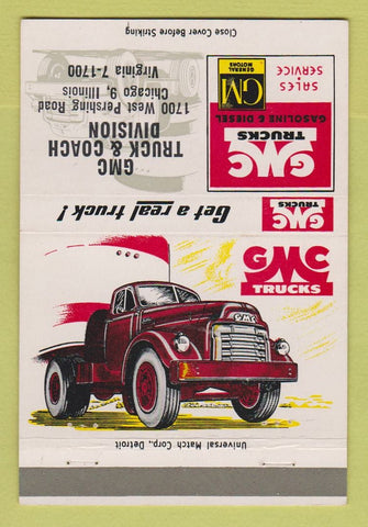 Matchbook Cover - GMC Truck Coach Division Chicago IL 40 Strike