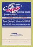 Matchbook Cover - Matco Machine and Tool St Louis MO Farmington 40 Strike