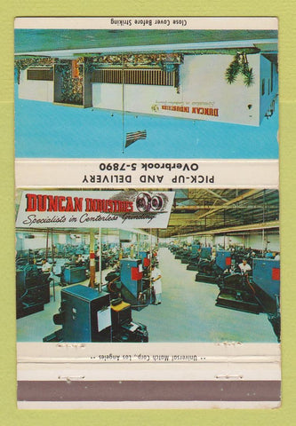 Matchbook Cover - Duncan Industries Los Angeles CA Grinding Rolling 40 Strike