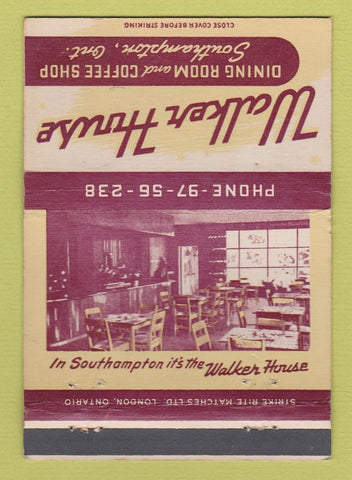 Matchbook Cover - Walker House Southampton ON WEAR 40 Strike