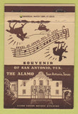 Matchbook Cover - Alamo San Antonio TX Tourism postcard WEAR 40 Strike