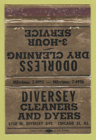 Matchbook Cover - Diversey Cleaners Dyers Chicago IL WEAR 40 Strike