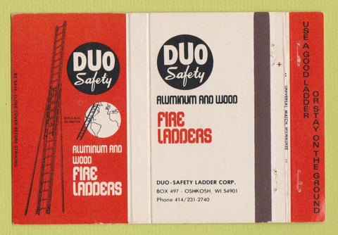 Matchbook Cover - Duo Safety Fire Ladders Oshkosh WI  40 Strike