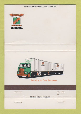 Matchbook Cover - Tucker Freight Lines Trucking WEAR 40 Strike