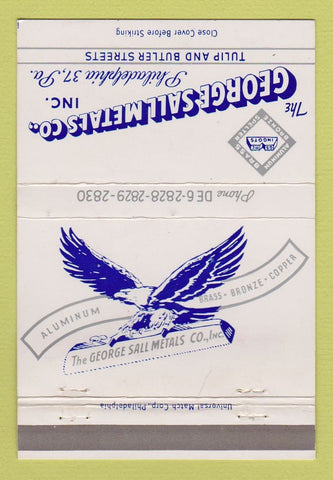 Matchbook Cover - George Sall Metals Philadelphia PA WEAR 40 Strike