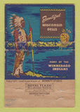 Matchbook Cover - Wisconsin Dells WI Tourism Winnebago Indians WEAR 40 Strike