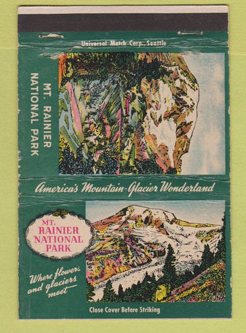 Matchbook Cover - Mount Rainier National Park WI 40 Strike