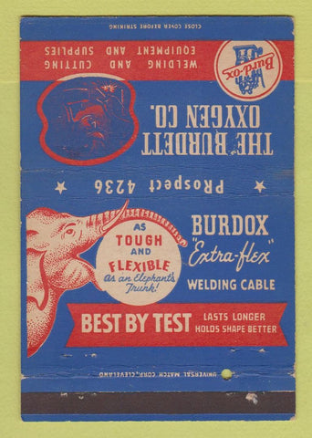 Matchbook Cover - Burdett Oxygen Welding Cable  Cleveland OH 40 Strike