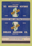 Matchbook Cover - Ehrlich Harrison Seattle WA 1943 Hard Woods 40 Strike