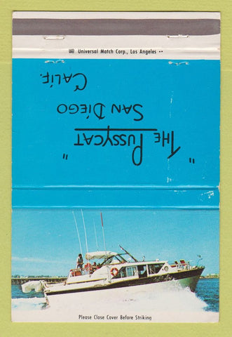 Matchbook Cover - The Pussycat San Diego CA WEAR 40 Strike