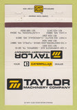 Matchbook Cover - Taylor Caterpillar Tractors Memphis TN Tupelo MS 40 Strike
