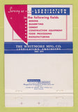 Matchbook Cover - Whitmore Lubricating Engineers Cleveland OH gears 40 Strike