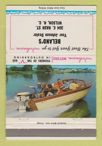 Matchbook Cover - Johnson Boat Motors Beland's Wilson NC 40 Strike