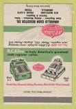 Matchbook Cover - RC Allen Cash Register Calculator Amarillo TX 40 Strike