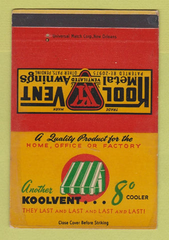 Matchbook Cover - Koolvent Metal Awning Alexandria New Orleans LA WEAR 40 Strike