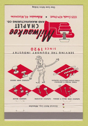 Matchbook Cover - Milwaukee Chaplet Milwaukee WI 40 Strike
