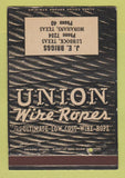 Matchbook Cover - Union Wire Rope JE Briggs Lubbock Monahans TX 40 Strike