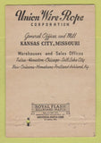 Matchbook Cover - Union Wire Rope JE Briggs Lubbock Monahans TX 40 Strike