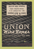 Matchbook Cover - Union Wire Rope James Bell Cedar Rapids IA 40 Strike