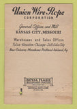 Matchbook Cover - Union Wire Rope James Bell Cedar Rapids IA 40 Strike