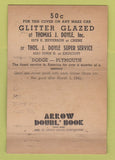 Matchbook Cover - Glitter Glaze Dodge Plymouth Arrow 1941 finish WEAR 40 Strike
