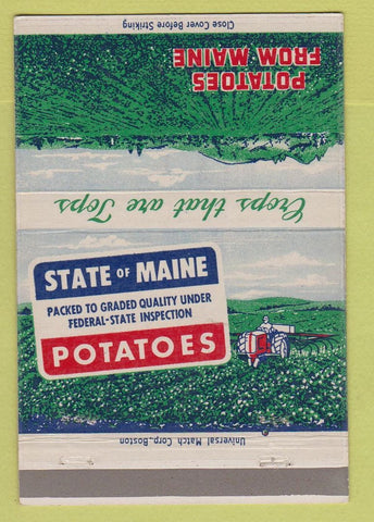Matchbook Cover - State of Maine ME Potatoes 40 Strike