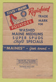 Matchbook Cover - State of Maine ME Potatoes 40 Strike
