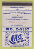 Matchbook Cover - Arc Real Estate Julius Karas Detroit MI WEAR 40 Strike