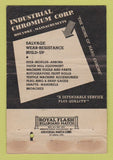 Matchbook Cover - Industrial Chromium Corp Holyoke MA WEAR 40 Strike
