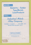 Matchbook Cover - Industrial Metals Alloy Winston Salem NC 40 Strike