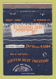 Matchbook Cover - Industrial Heat Treating Derby CT WEAR 40 Strike