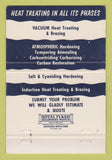Matchbook Cover - Industrial Heat Treating Derby CT WEAR 40 Strike