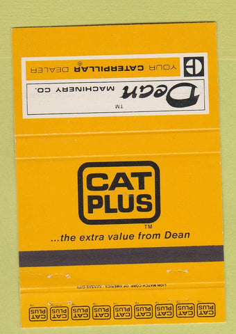 Matchbook Cover - Caterpillar Tractors Dean Machinery Kansas City MO 40 Strike