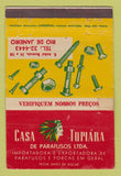 Matchbook Cover - Casa Tupiara Bolts Nuts Rio De Janeiro Brazil WEAR 40 Strike