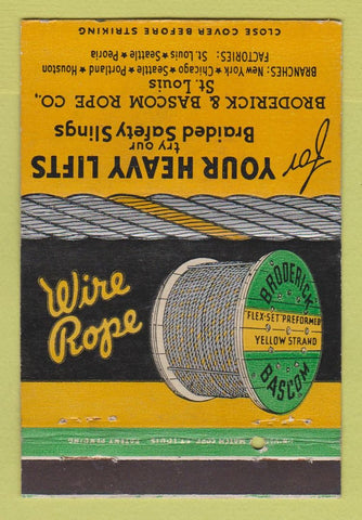 Matchbook Cover - Broderick Bascom Rope St Louis MO Peoria IL Seattle 40 Strike
