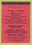 Matchbook Cover - Green Beauty Christmas Trees Hamilton? ON WEAR 40 Strike