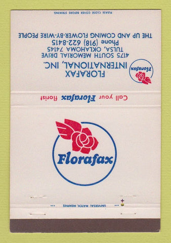 Matchbook Cover - Florafax Flowers Tulsa OK 40 Strike