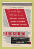 Matchbook Cover - Birdsboro Steel Foundry Machine PA WORN 40 Strike
