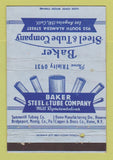 Matchbook Cover - Baker Steel Tube Los Angeles CA WEAR 40 Strike