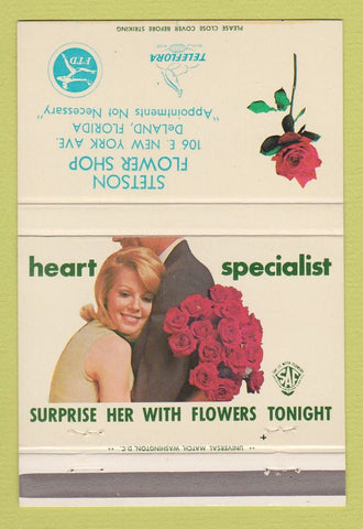 Matchbook Cover - Stetson Flower Shop DeLand FL girlie 40 Strike
