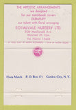 Matchbook Cover - Royalvale Nursery Flowers Montreal QC 40 Strike