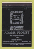Matchbook Cover - Adams Florist Flowers Ashland KY 40 Strike