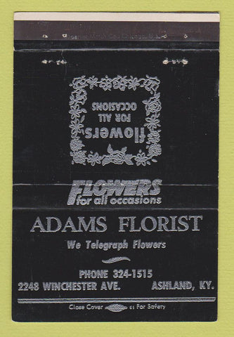 Matchbook Cover - Adams Florist Flowers Ashland KY 40 Strike